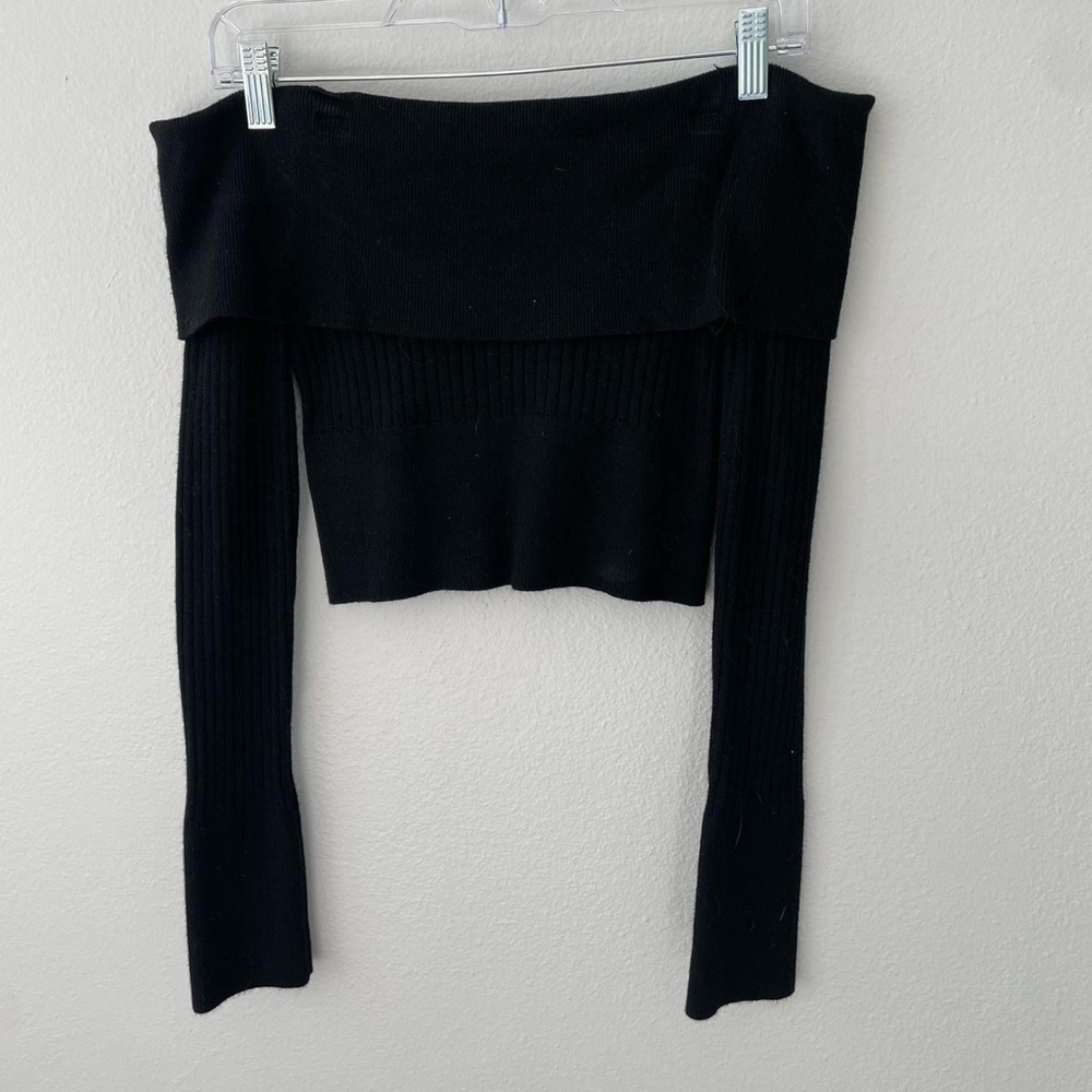 Wild Fable Black Ribbed Knit Top